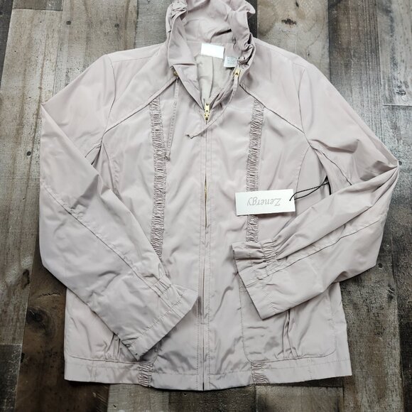 Chico's Jackets & Blazers - Womens Chico Zenergy Emma Jacket size 0 Full Zip Packable Windbreaker Coat